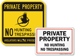 No Hunting or Trespassing Signs
