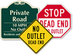 No Outlet Signs