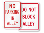 No Parking in Alley Signs