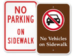 No Parking on Sidewalk Signs