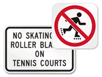 No Skating Signs