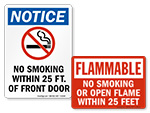 No Smoking Within 25 Feet Signs