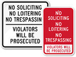 No Trespassing No Soliciting Signs