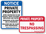 No Trespassing Signs by State