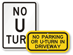 No Turns & Prohibition Signs