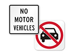 No Motorized Vehicles Signs
