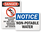 Non Potable Water Signs