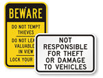 Lock Your Car Signs