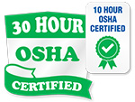 OSHA 10 and 30 Hour Trained Stickers