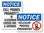 Notice No Cell Phone Signs