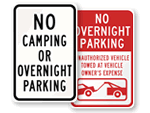 Overnight Parking Signs