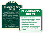 Playground Rules Signs