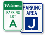 Parking Lot Signs A-J