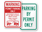 In Stock Parking Permit Signs