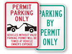 Custom Permit Parking Only   Tow Company Signs