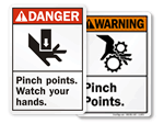 ANSI Pinch Point Signs