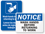 Wash Hands Before Returning to Work