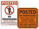 Posted No Trespassing Signs