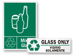 Recycle Glass Bottles Signs
