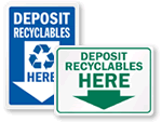 Recycle Here Signs & Labels
