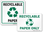 Recycle Paper Signs
