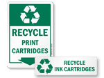 Recycle Print Cartridges Signs