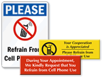 Refrain From Cell Phone Use Signs