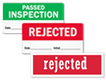 Rejected QC Labels keep workers informed and save money on costly repairs over time.