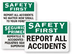 Report All Accidents Signs