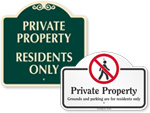 Residents Only Signs