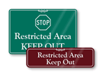 Restricted Area Door Signs
