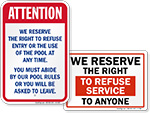 Right to Refuse Service Signs