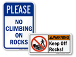 Do Not Climb on Rocks Signs