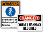 Safety Harness Signs 