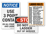 Ladder Safety Signs