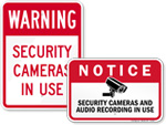 Security Cameras in Use Signs