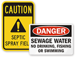 Sewage & Waste Water Signs