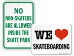 Skateboarding  allowed sign