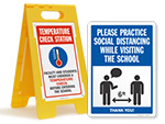 School Social Distancing Signs
