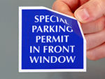 Special Parking Permit Sticker