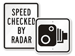 Speed Checked by Radar Signs