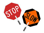 STOP   SLOW Paddles Sign