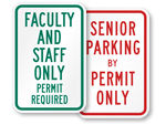 Faculty Student Parking Permit Signs