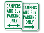 SUV Parking Signs