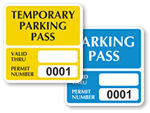 Temporary Parking Decals