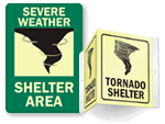 Tornado Shelter Signs
