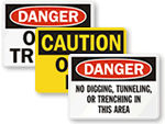 Trench, Pit and Excavation Safety Signs