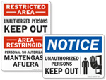 OSHA Keep Out Signs