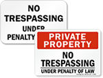 No Trespassing Under Penalty Of Law