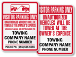 Visitor Parking Tow Away Signs